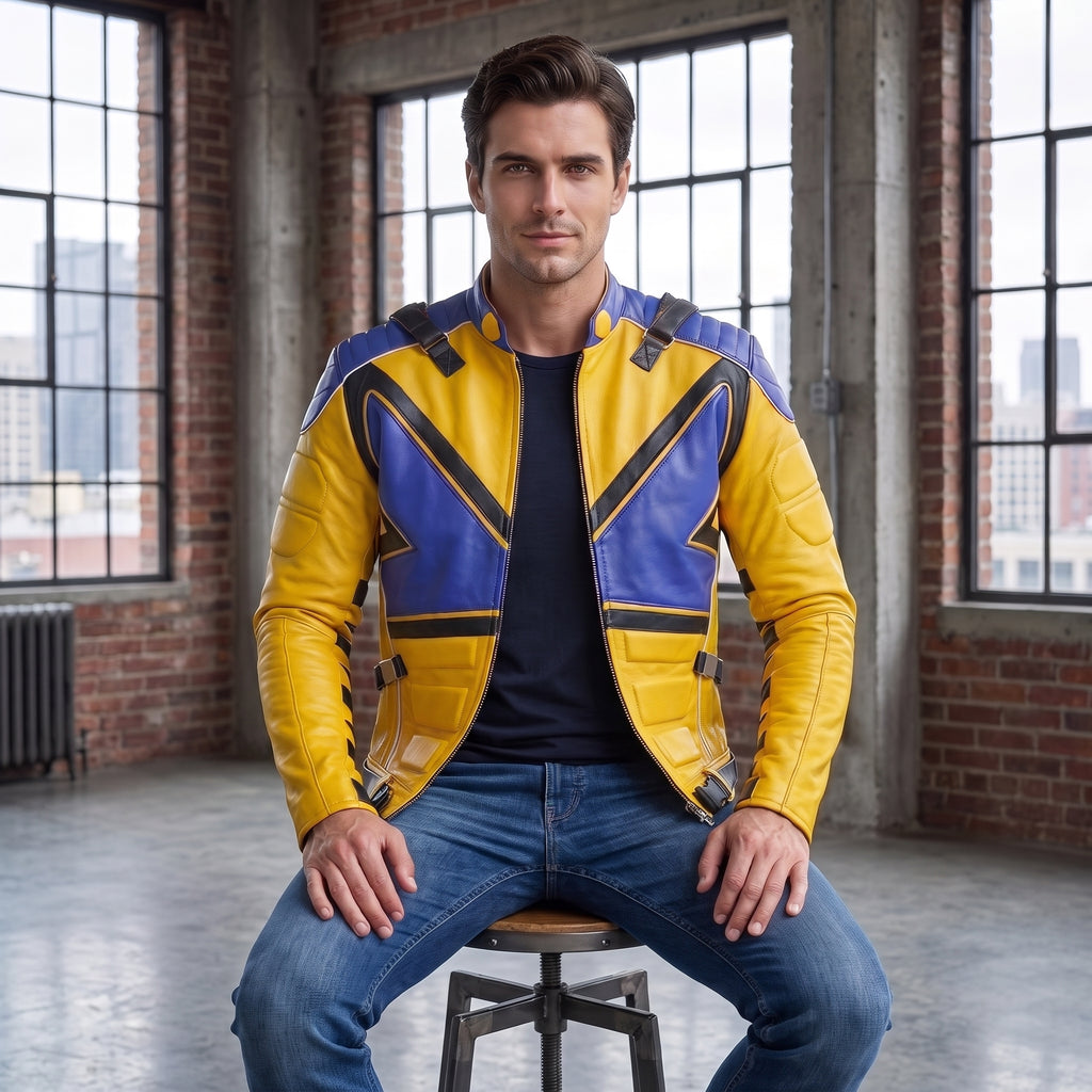 Custom Tailored Deadpool 3 Hugh Jackman Wolverine Genuine Sheepskin Jacket