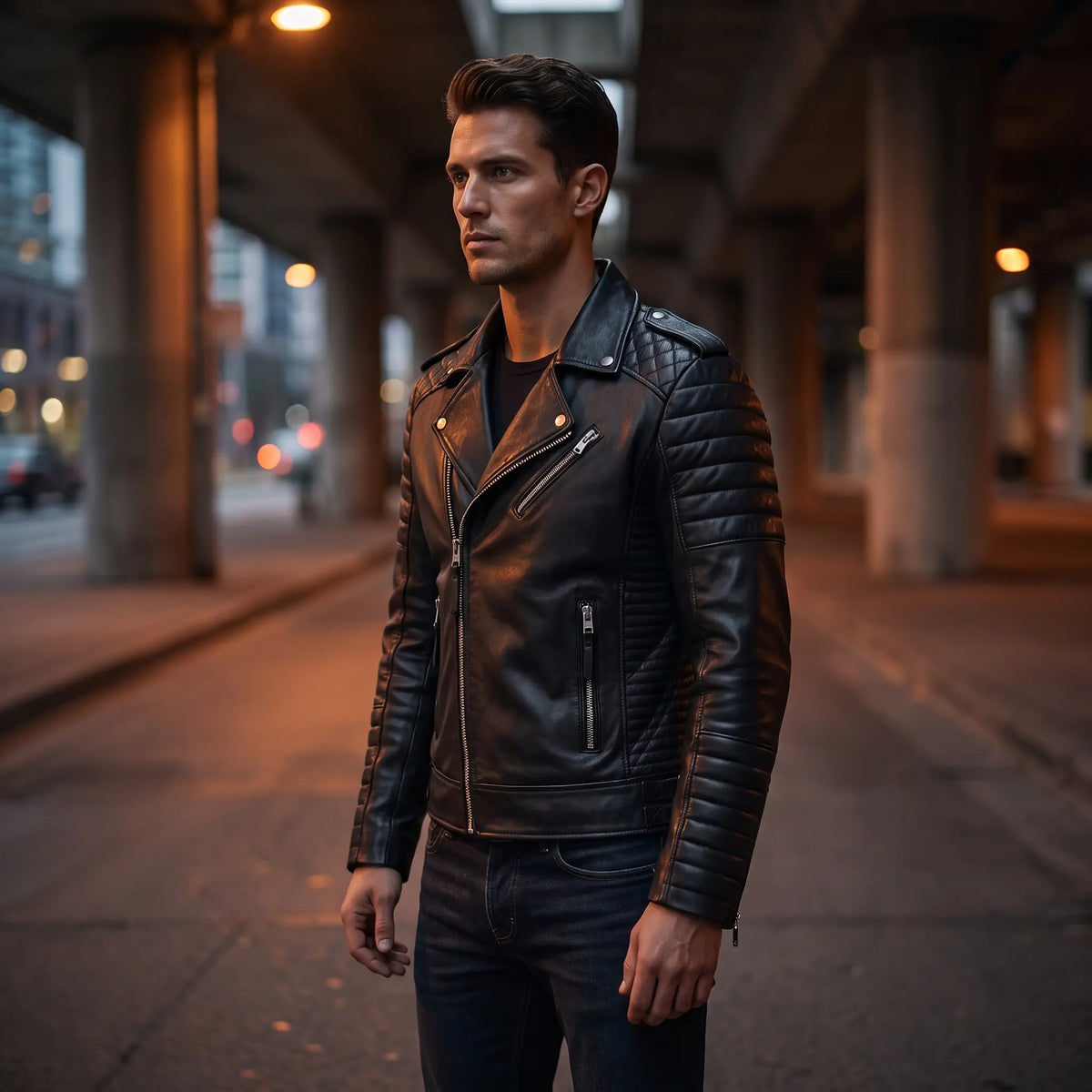Men’s Black Leather Jacket – Motorcycle Jacket Men –Jacket Slim Fit Outwear
