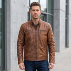 Cafe Racer Real Leather Jacket