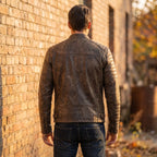 Custom Tailored Men’s Genuine SheepSkin Leather Casual Slim Fit Biker Jacket