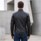 Custom Tailored Men’s Black Genuine Lambskin Motorcycle Superman Leather Jacket
