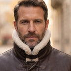 Custom Tailored B3 Men’s Genuine Distressed Sherpa Premium Leather Winter Coat