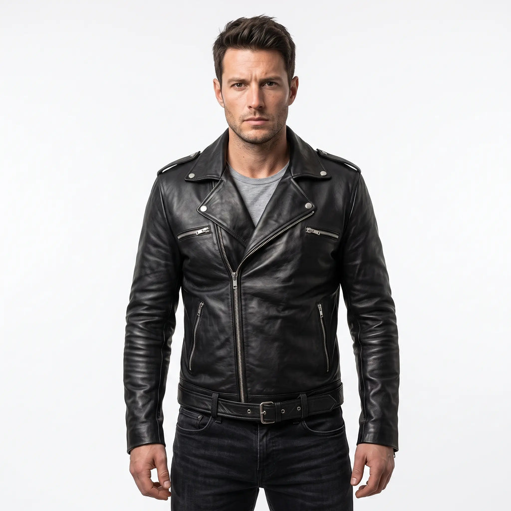 Motor Biker Genuine Leather Jacket