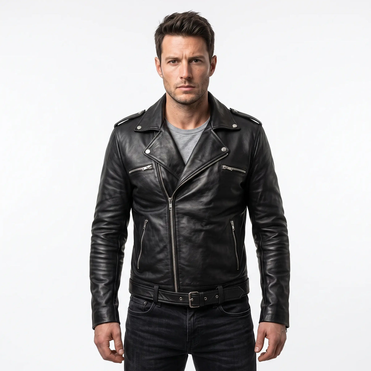 Motor Biker Genuine Leather Jacket
