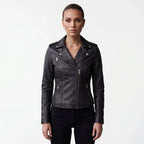 Genuine Motorcycle Leather Jacket-Women