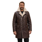 Custom Tailored B3 Men’s Genuine Distressed Sherpa Premium Leather Winter Coat