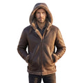 B3 Genuine Leather Aviator Flight Fur Shearling Bomber Hoodie Jacket