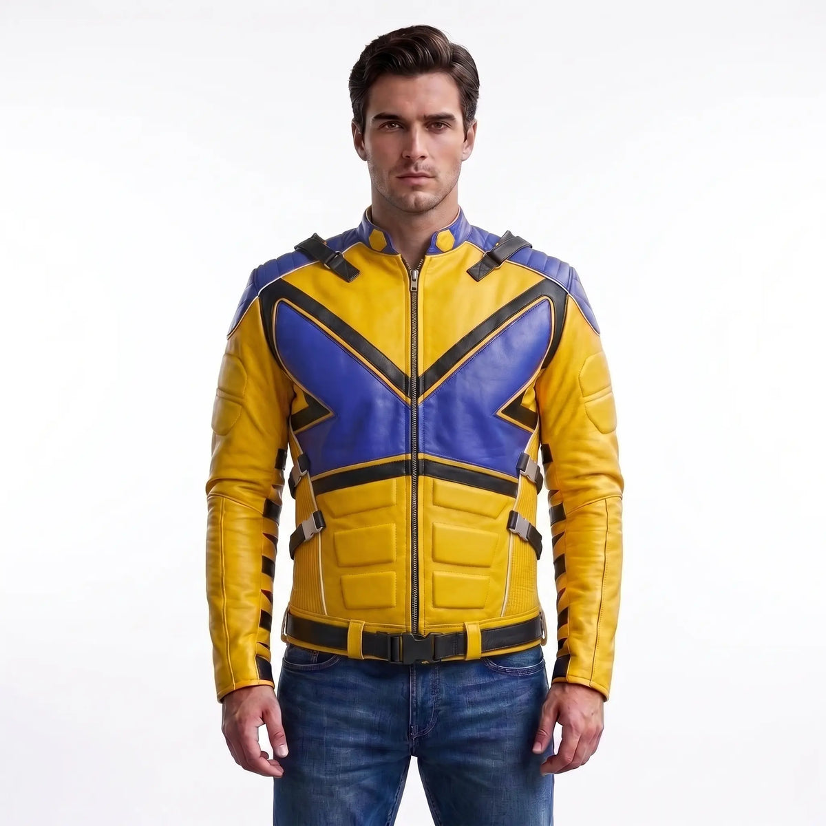 Custom Tailored Deadpool 3 Hugh Jackman Wolverine Genuine Sheepskin Jacket