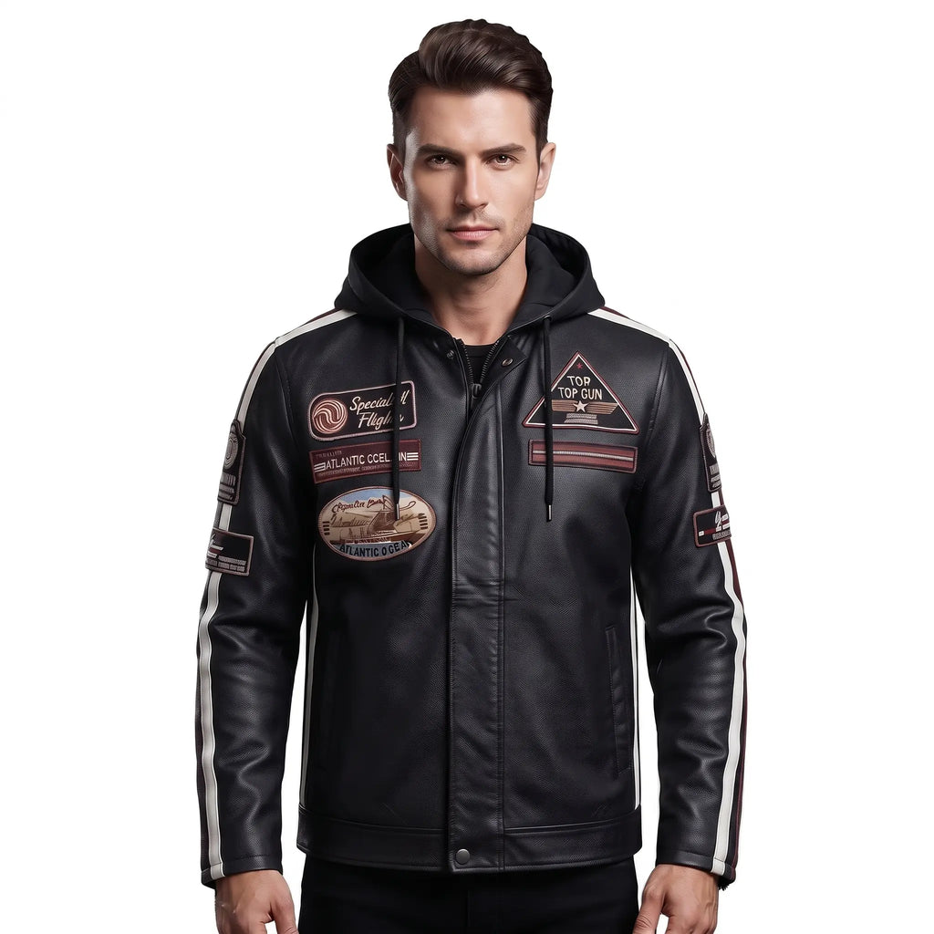 Custom Tailored Men Limited Edition Motor Bike Genuine Sheepskin Leather Jacket