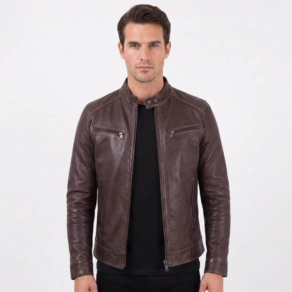 Four Pockets Sheepskin Leather Jacket