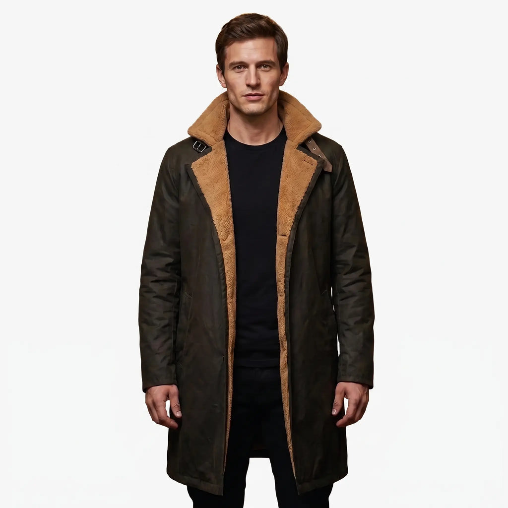 Custom Tailored Men’s Blade Runner 2049 Ryan Gosling Genuine Fur Trench Coat