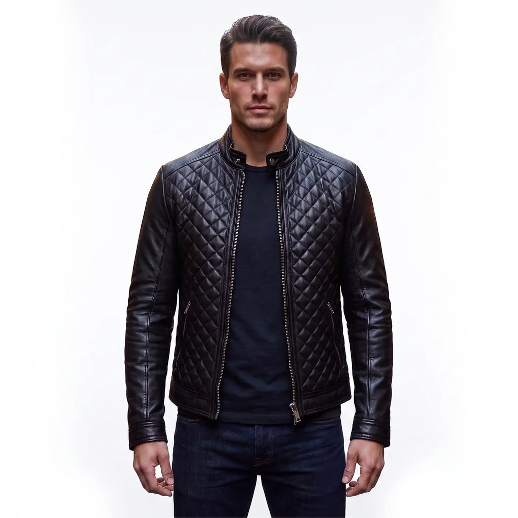 Custom Tailored Men’s Real Genuine Leather Biker Slim Fit Sleek Retro Jacket