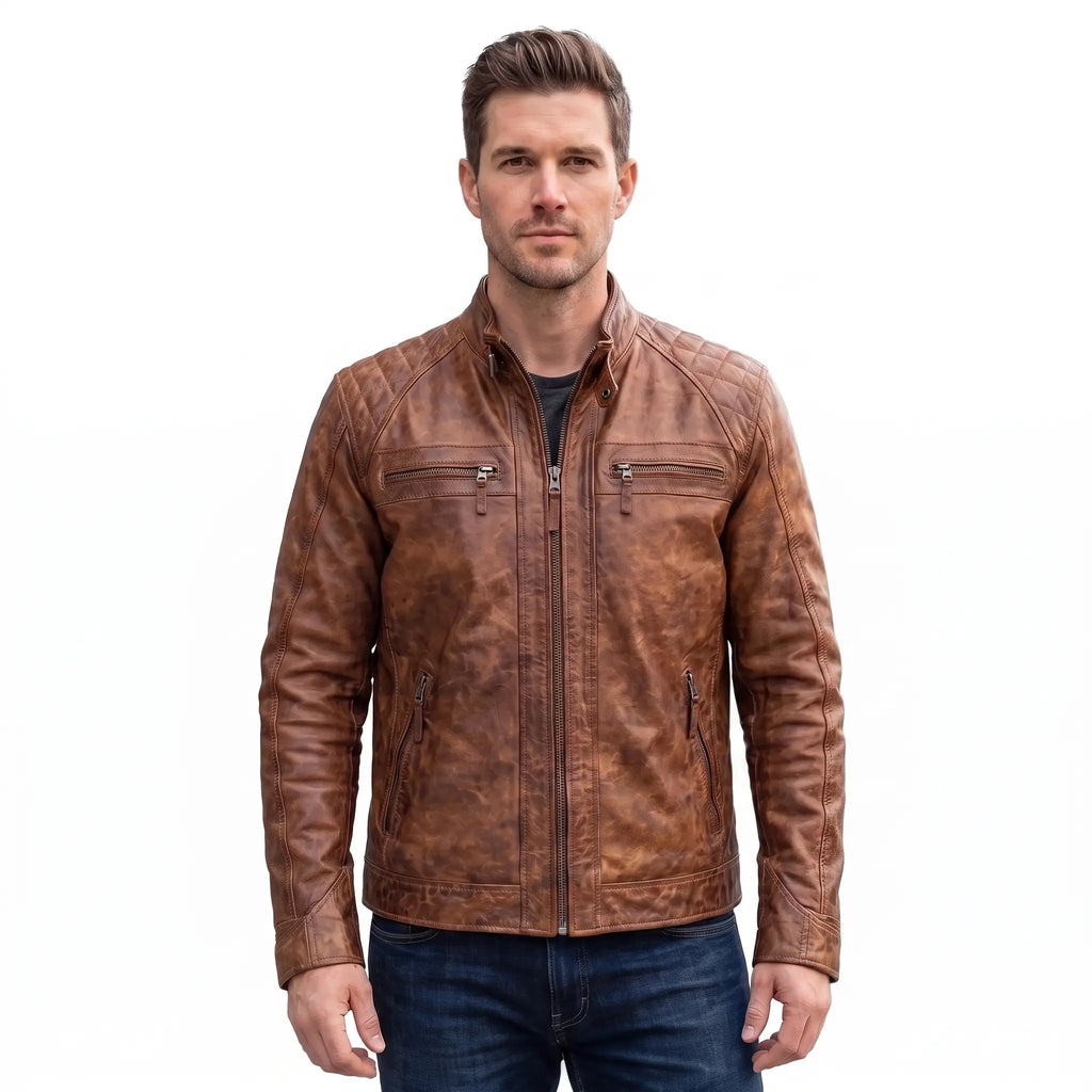 Cafe Racer Real Leather Jacket
