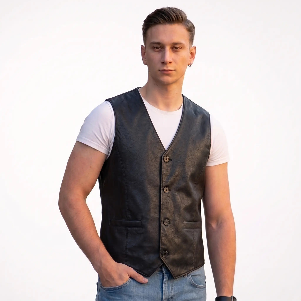 Genuine Sheepskin Leather Vest
