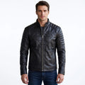 Custom Tailored Men’s Black Genuine Lambskin Motorcycle Superman Leather Jacket