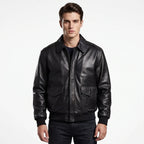 Bomber Motor Biker Real Sheepskin Leather Jacket