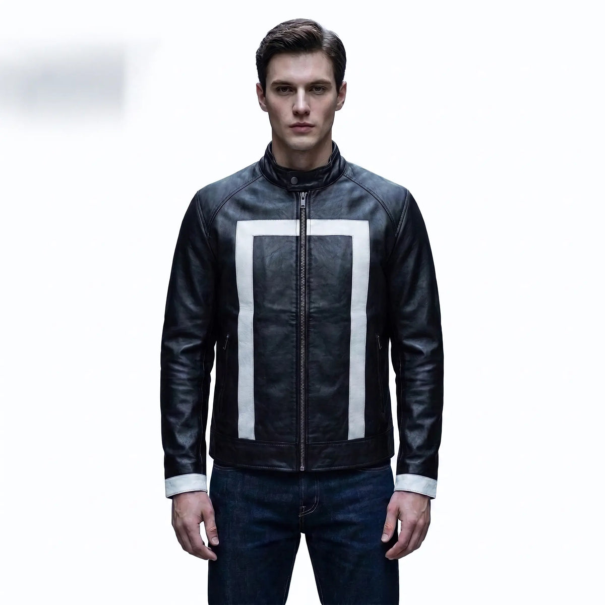 Custom Tailored Men’s Ghost Rider Agent Of Shield Biker Genuine Leather Jacket