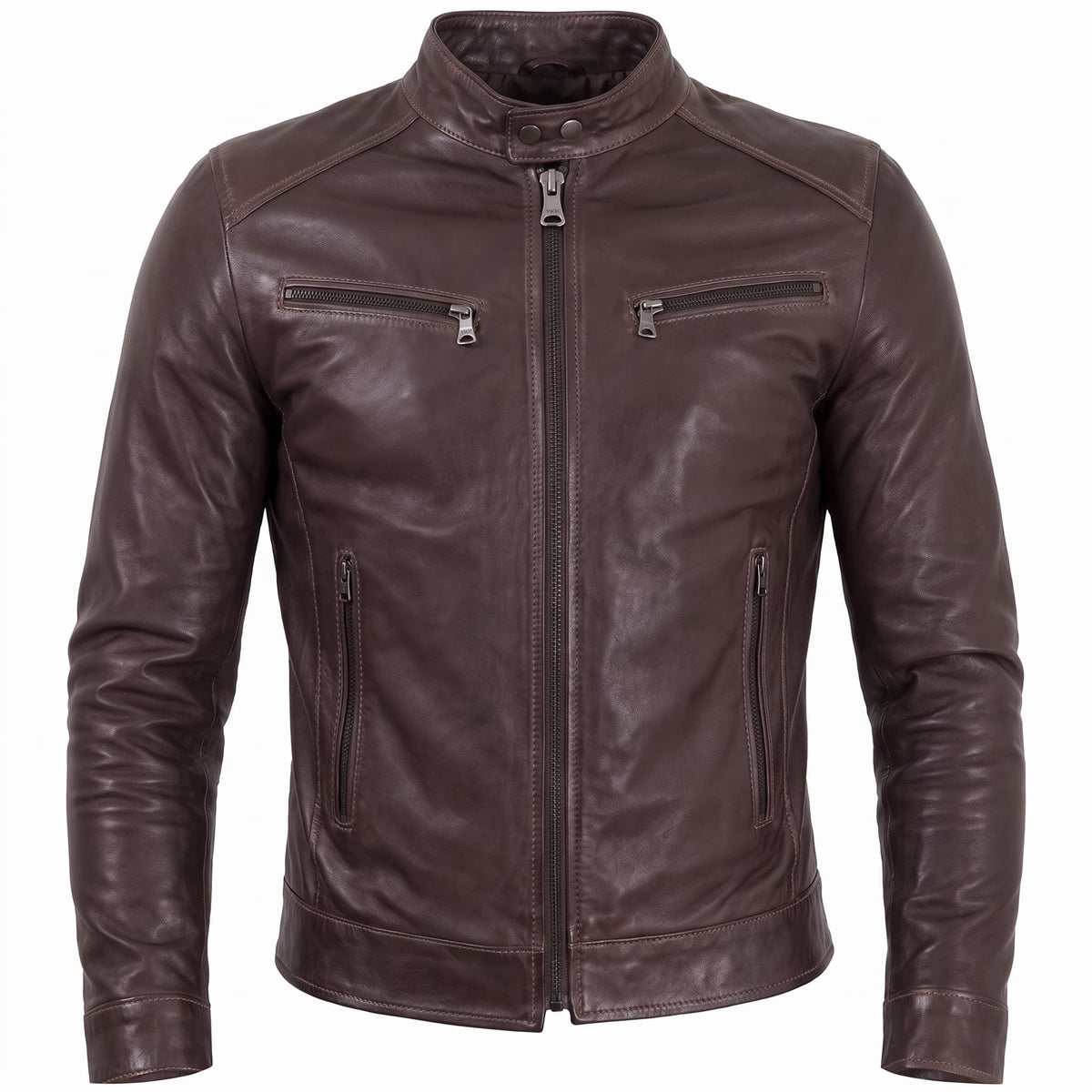 Four Pockets Sheepskin Leather Jacket