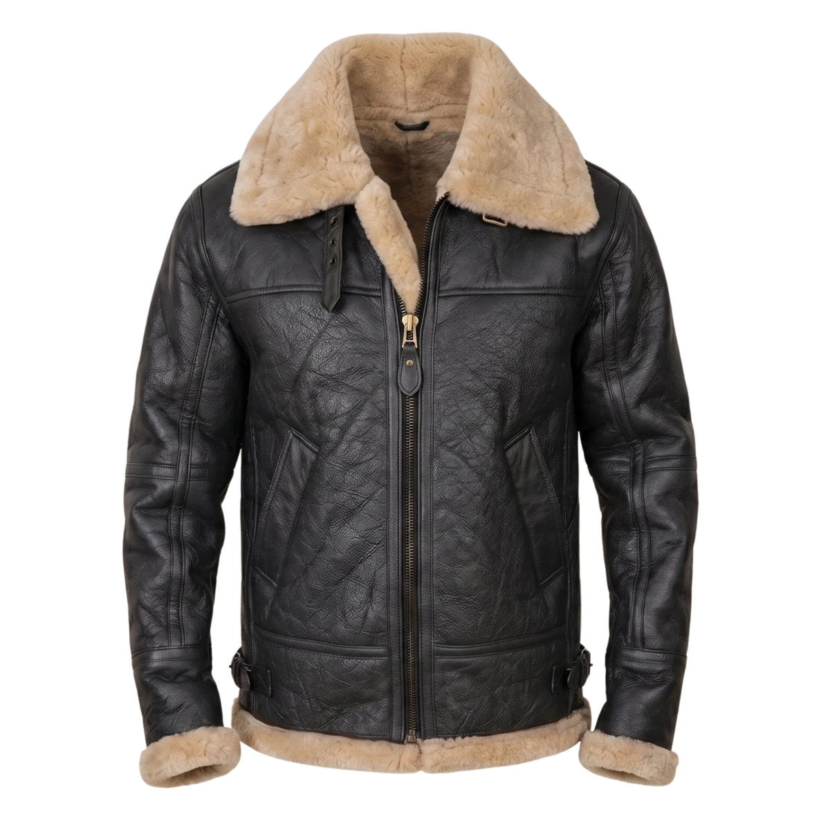B3 RAF Aviator Pilot Men’s Sheepskin Shearling Jacket -Original Fur Jacket