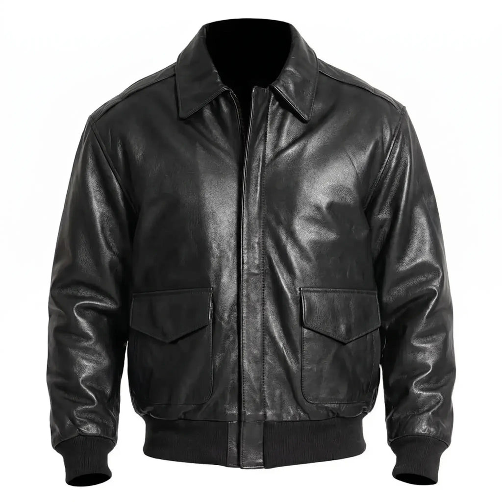 Bomber Motor Biker Real Sheepskin Leather Jacket