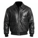 Bomber Motor Biker Real Sheepskin Leather Jacket
