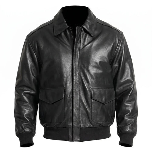 Bomber Motor Biker Real Sheepskin Leather Jacket