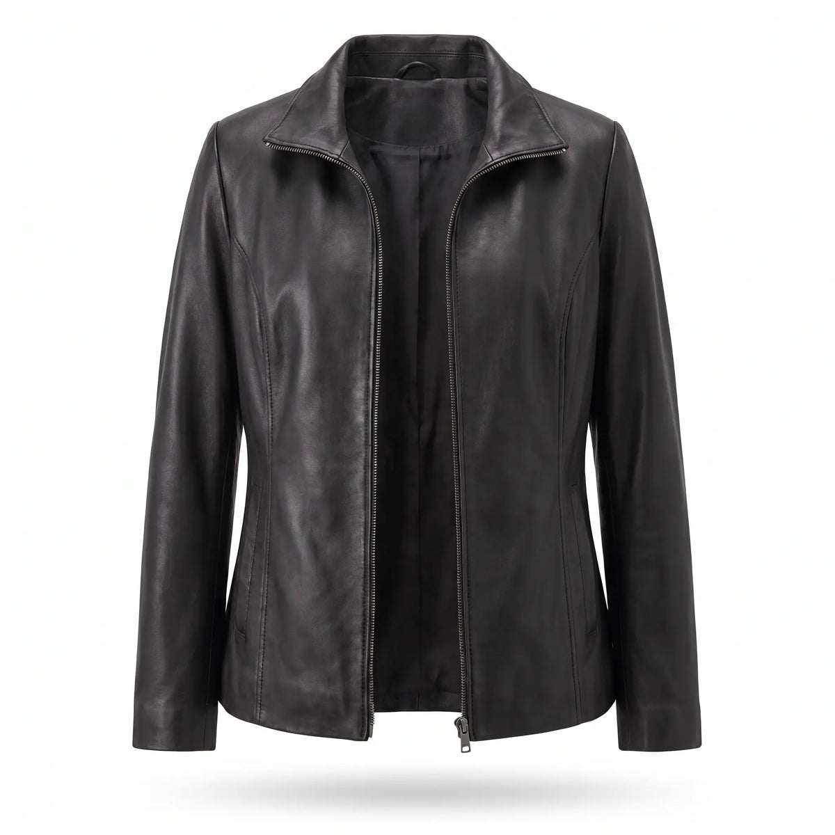 Genuine Leather Jacket Women-Plain-Skin Fitted