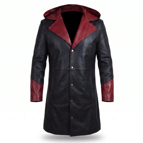 Custom Tailored Devil May Cry Dante Black Genuine Sheepskin Leather Coat