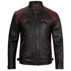 Custom Tailored Men’s Cafe Racer Biker Quilted Genuine Sheep Leather Jacket