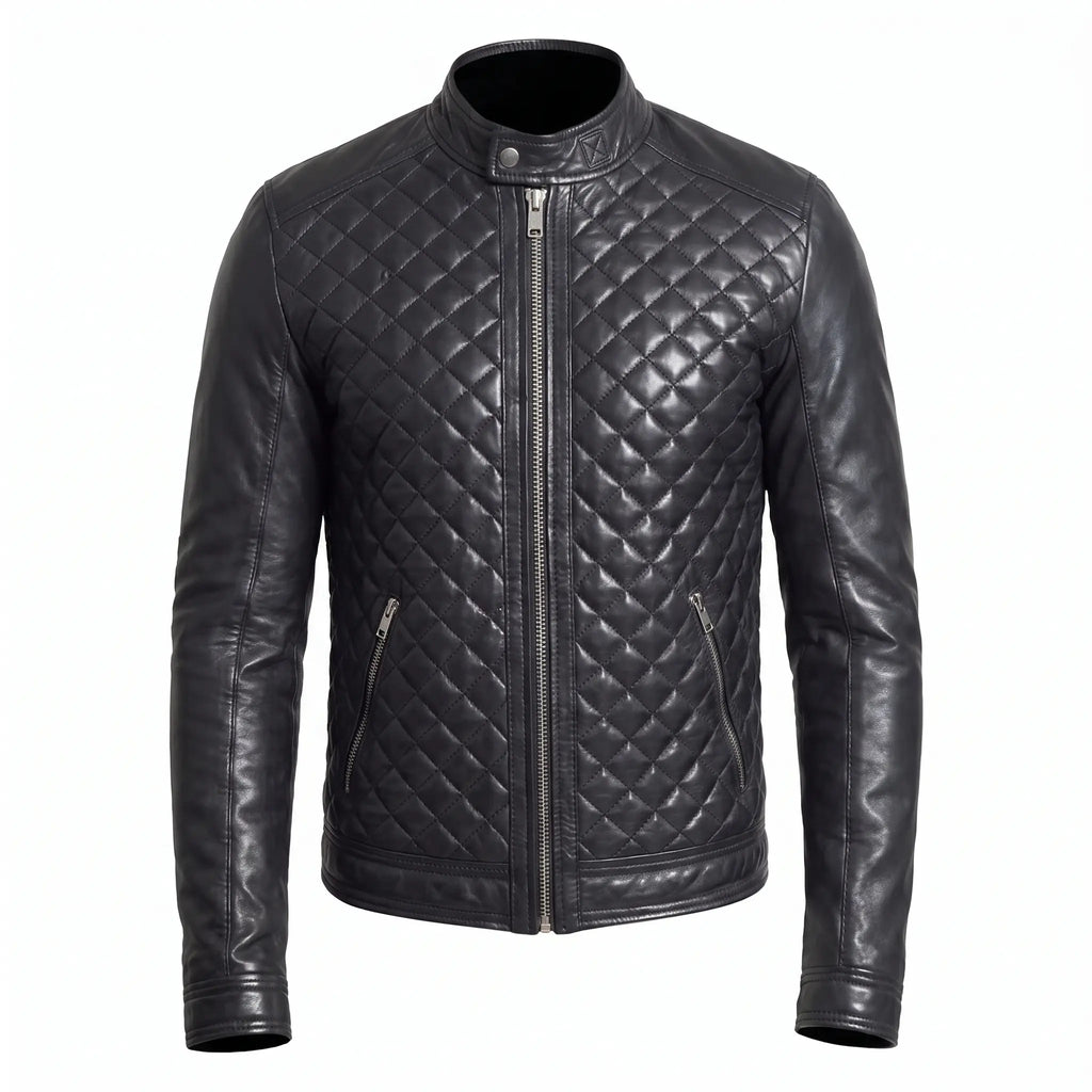 Custom Tailored Men’s Real Genuine Leather Biker Slim Fit Sleek Retro Jacket
