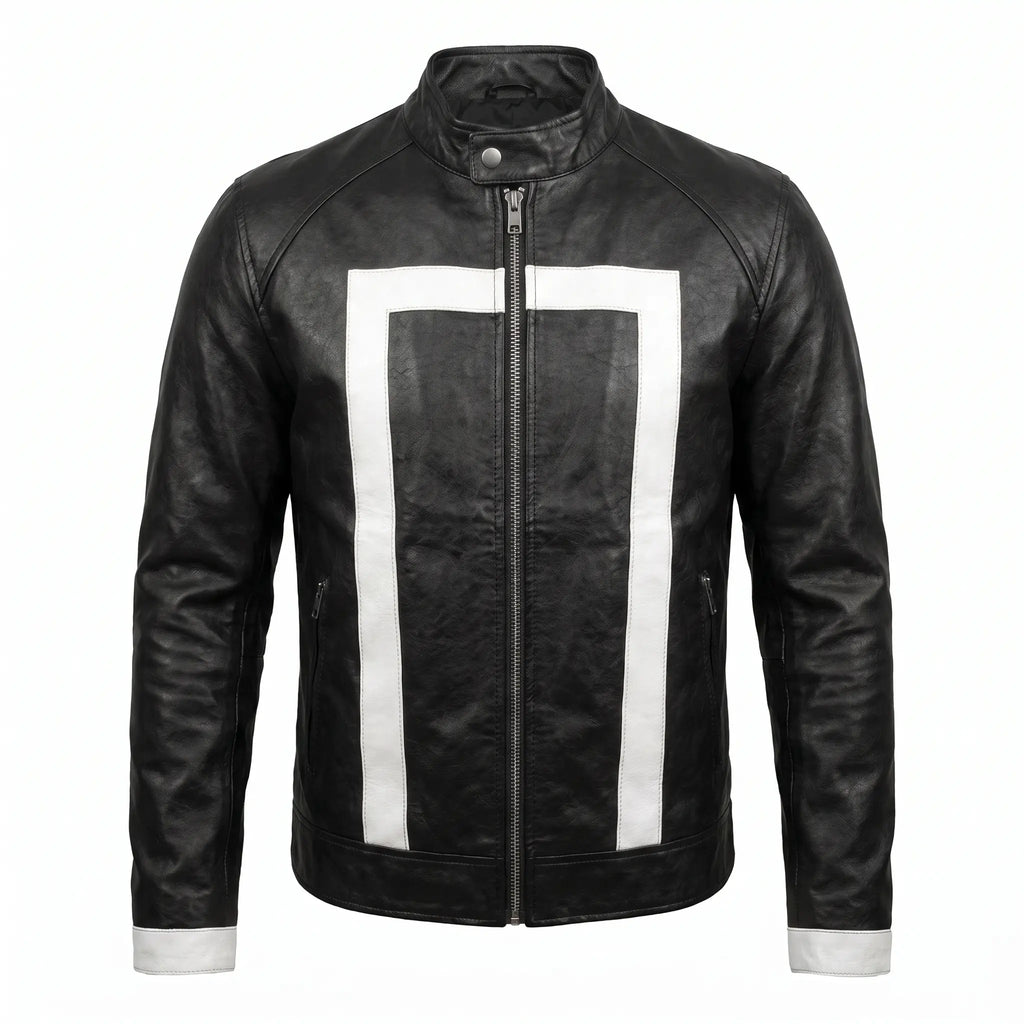 Custom Tailored Men’s Ghost Rider Agent Of Shield Biker Genuine Leather Jacket