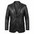 Custom Tailored Men’s Slim Fit Casual Genuine Sheepskin Leather Blazer