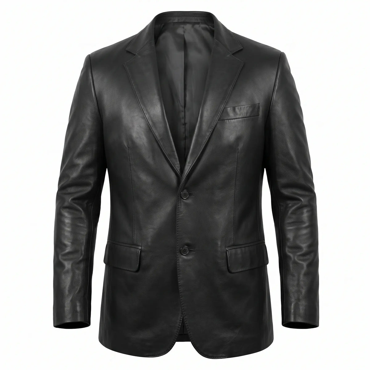 Custom Tailored Men’s Slim Fit Casual Genuine Sheepskin Leather Blazer