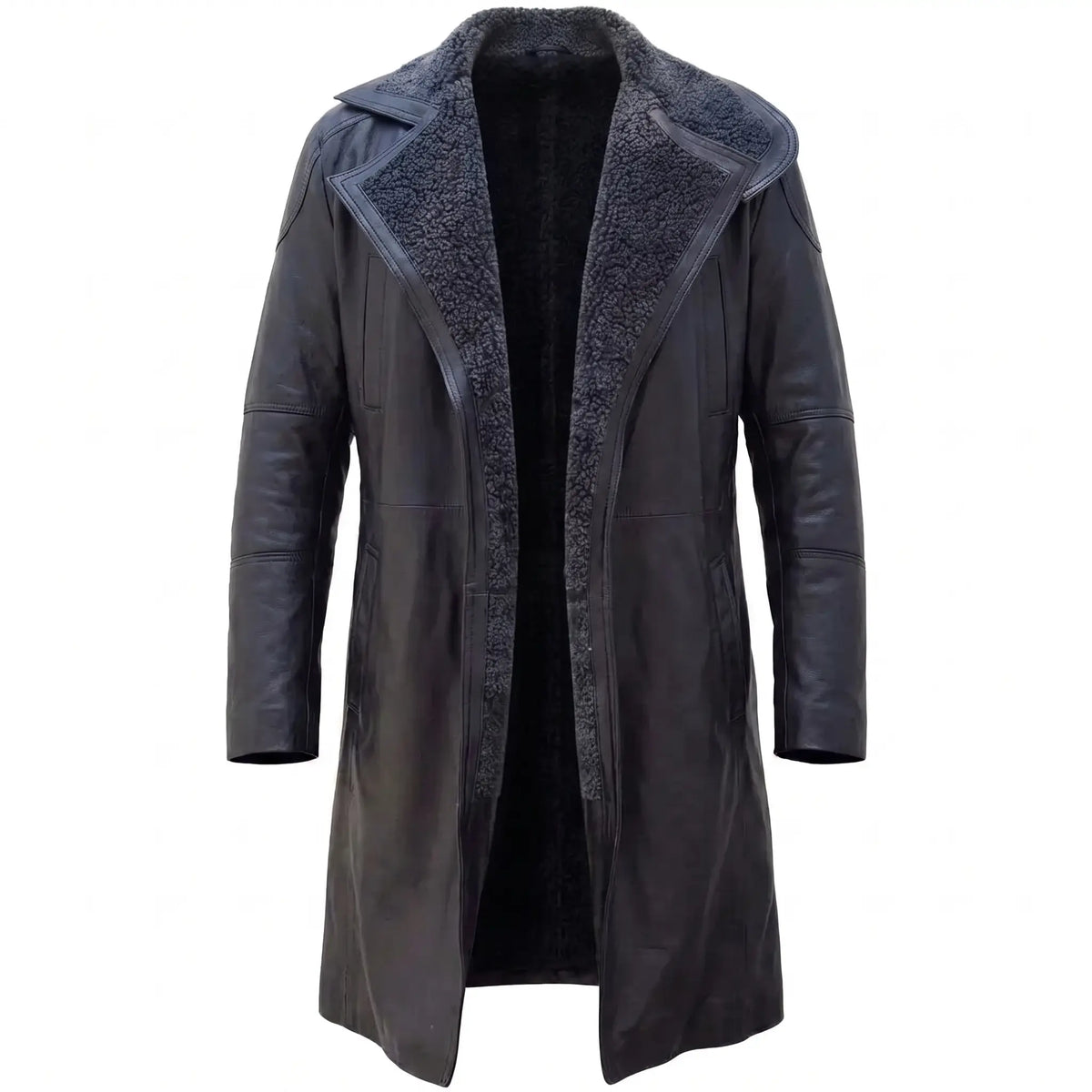 Custom Tailored Blade Runner 2049 Ryan Gosling Genuine Fur Collar Trench Coat