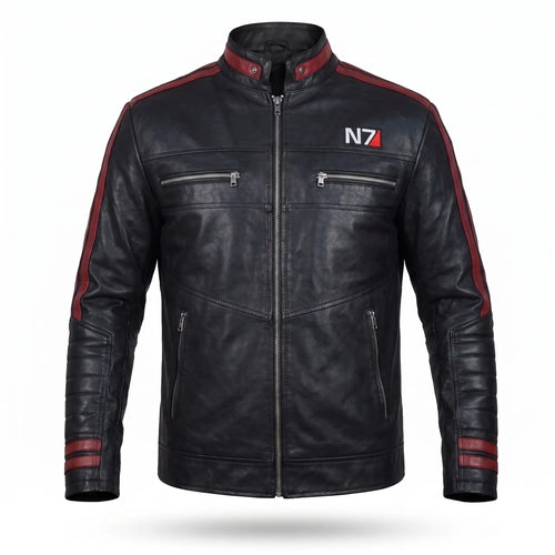 Custom Tailored Men’s Genuine Lambskin Leather Stylish Biker N7 Leather Jacket