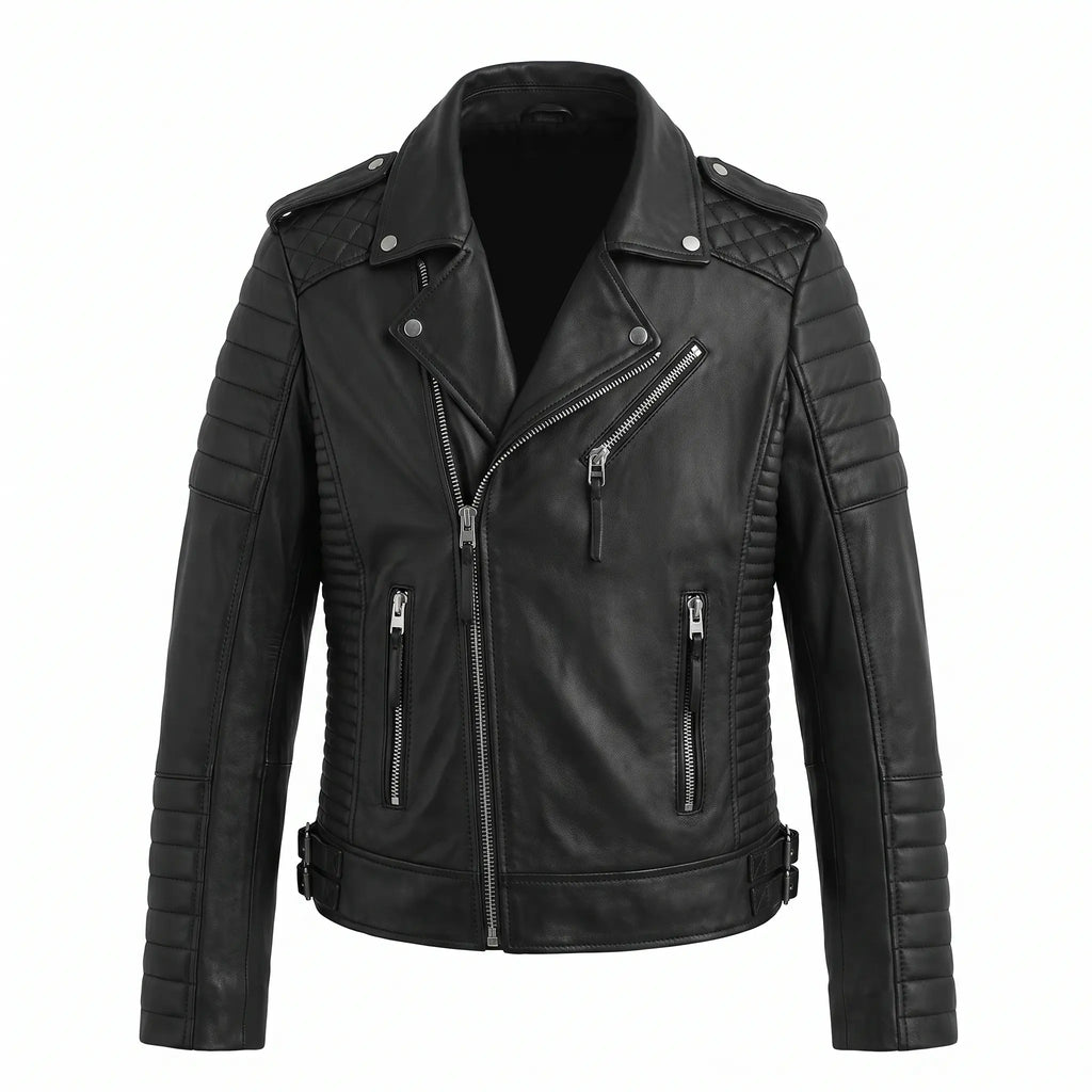 Men’s Black Leather Jacket – Motorcycle Jacket Men –Jacket Slim Fit Outwear
