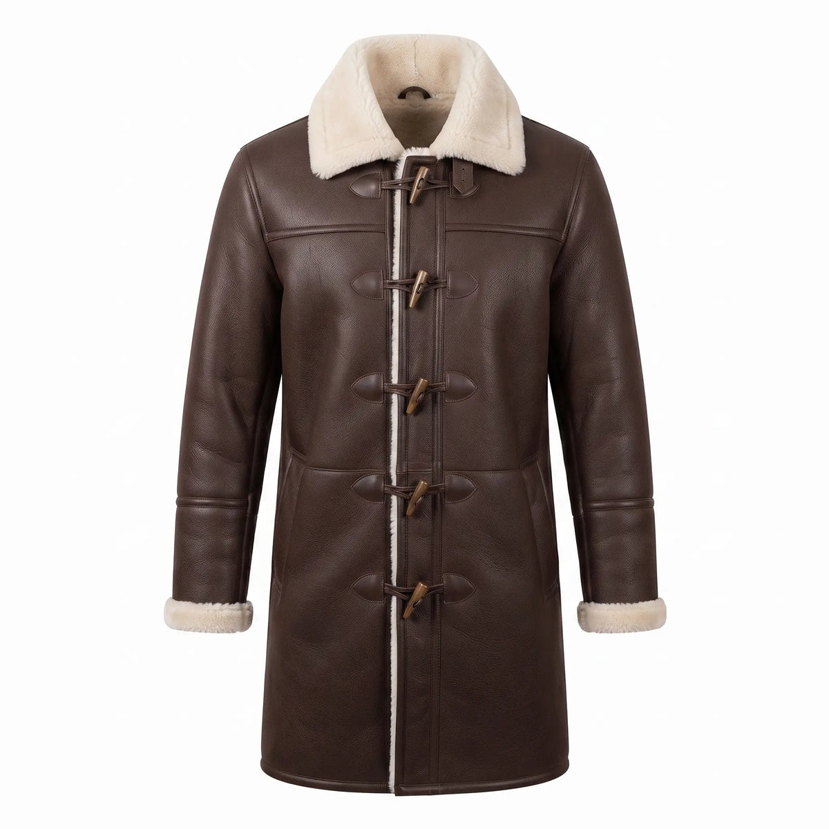 Custom Tailored B3 Men’s Genuine Distressed Sherpa Premium Leather Winter Coat