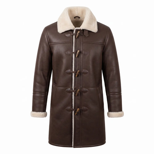 Custom Tailored B3 Men’s Genuine Distressed Sherpa Premium Leather Winter Coat
