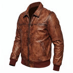 Custom Tailored Men’s Biker Genuine Vintage Distressed Bomber Leather Jacket