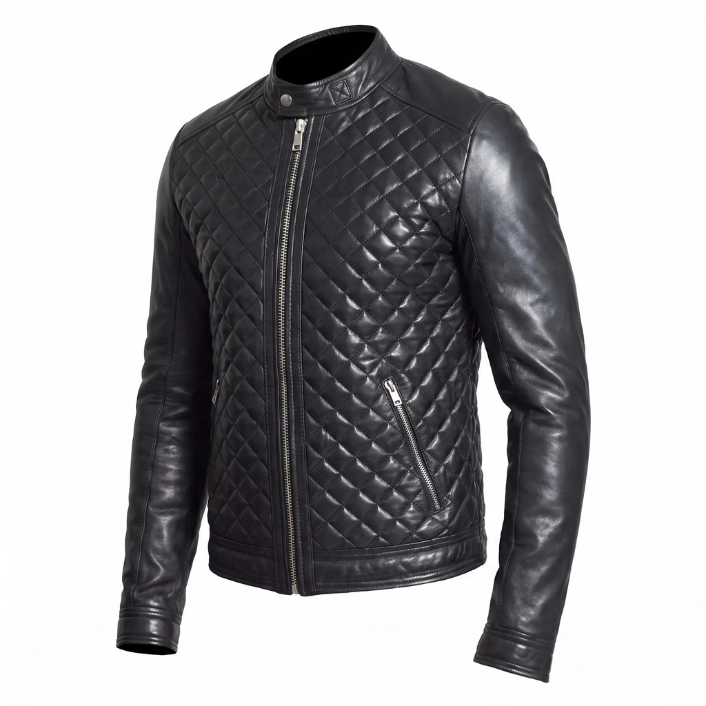 Custom Tailored Men’s Real Genuine Leather Biker Slim Fit Sleek Retro Jacket