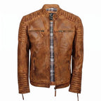 Custom Tailored Men’s Genuine Timber Antique Washed Vintage Biker Leather Jacket