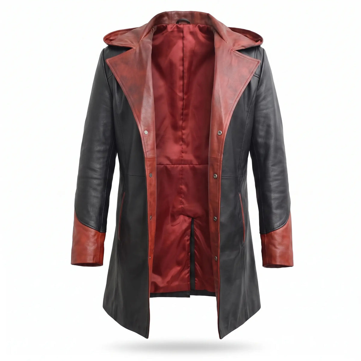 Custom Tailored Devil May Cry Dante Black Genuine Sheepskin Leather Coat