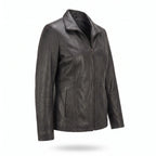 Genuine Leather Jacket Women-Plain-Skin Fitted