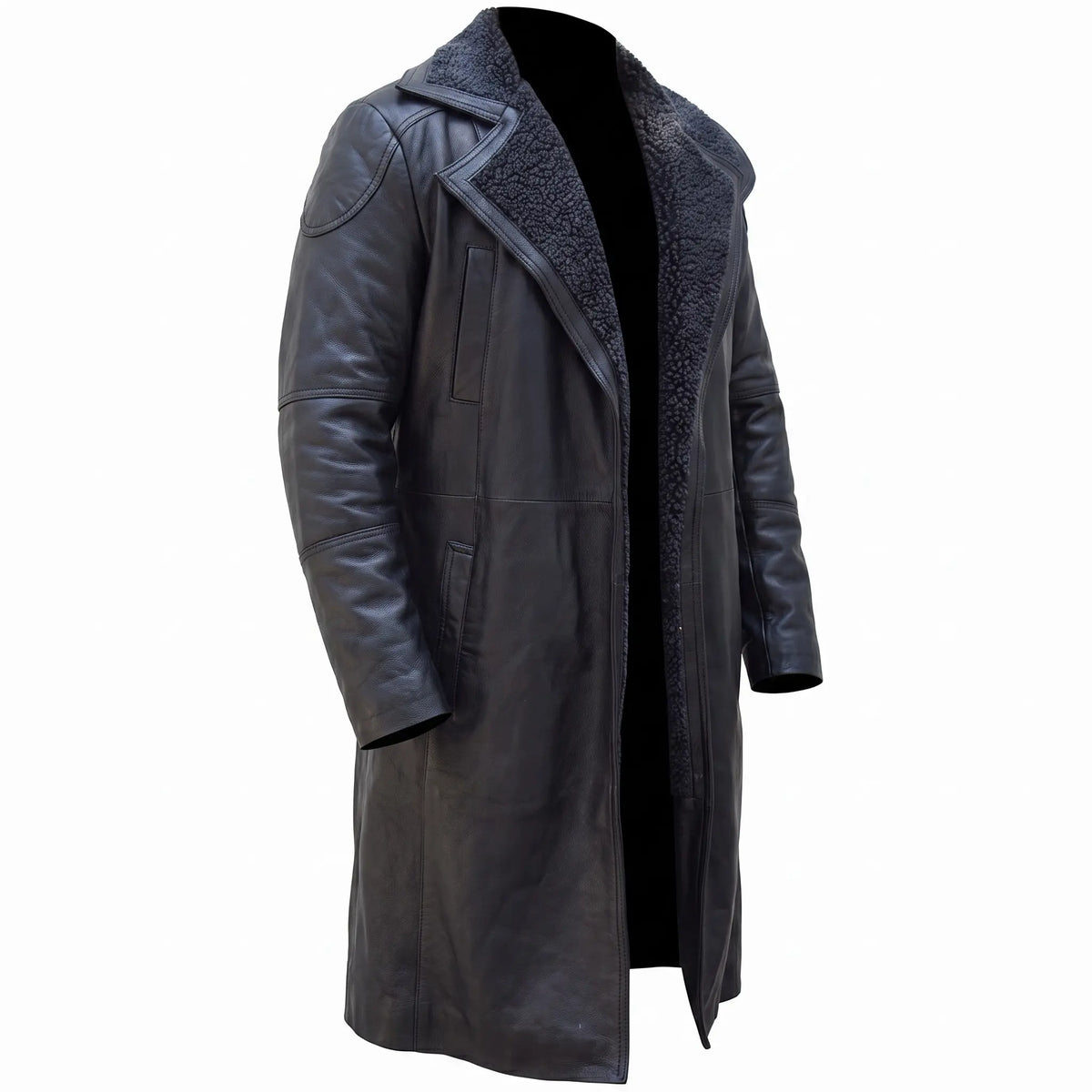 Custom Tailored Blade Runner 2049 Ryan Gosling Genuine Fur Collar Trench Coat