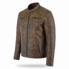 Custom Tailored Men’s Genuine SheepSkin Leather Casual Slim Fit Biker Jacket
