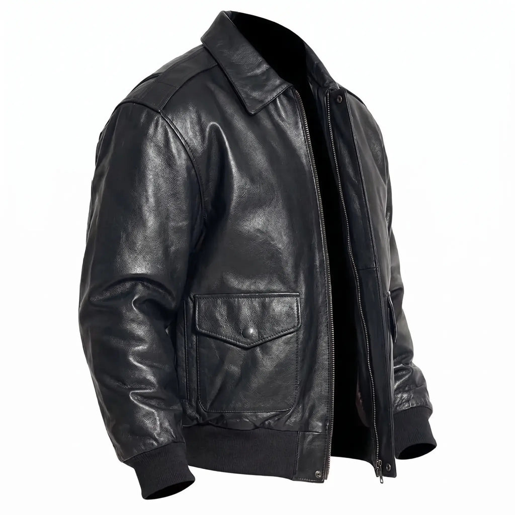 Bomber Motor Biker Real Sheepskin Leather Jacket
