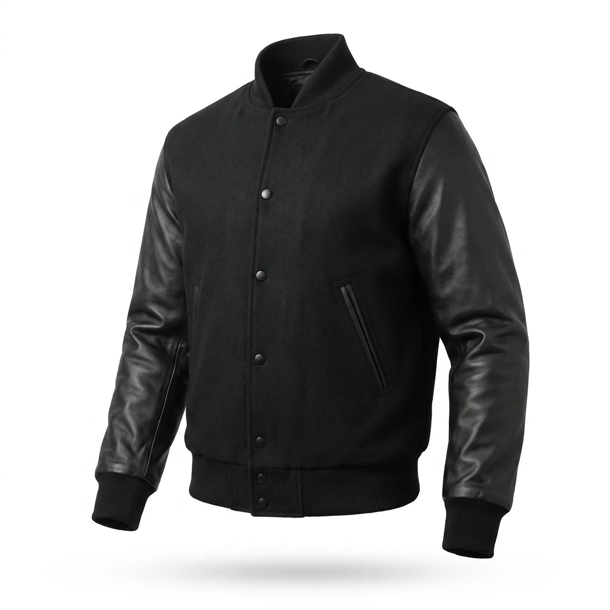 Custom Tailored Men’s Varsity Bomber Baseball Letterman Genuine Leather jacket