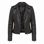 Genuine Motorcycle Leather Jacket-Women