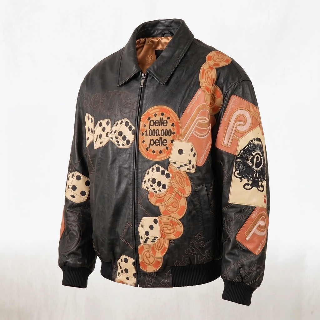 Custom Tailored Men’s 90s Pelle Pelle Styled Genuine Sheepskin Leather Jacket