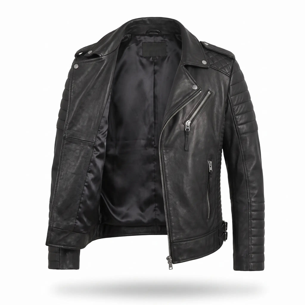 Men’s Black Leather Jacket – Motorcycle Jacket Men –Jacket Slim Fit Outwear